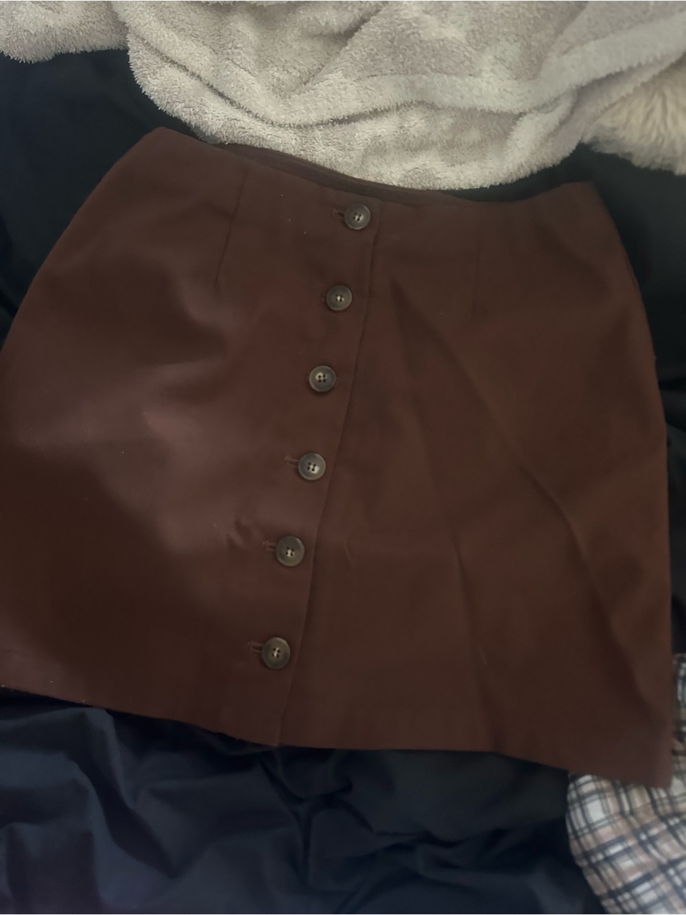 Forever 21 Brown Button-Front Mini Skirt